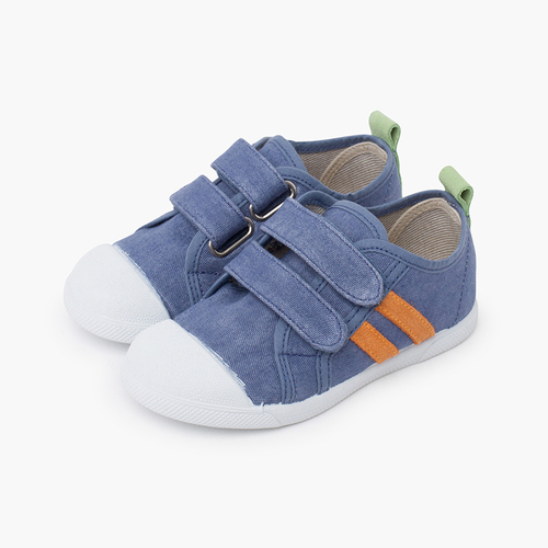 Soft eco-canvas trainers combined Blue denim