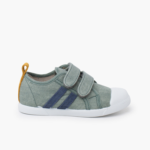 Soft eco-canvas trainers combined Verde Eucalipto
