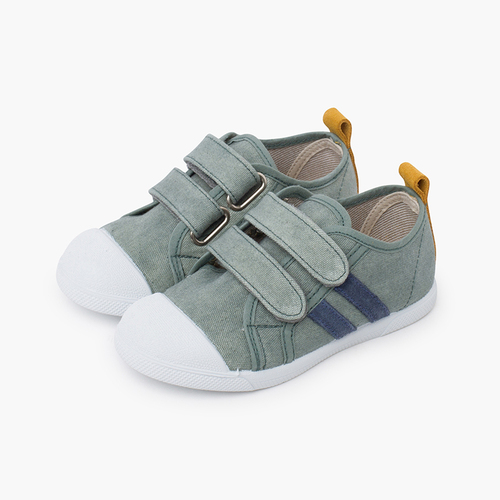 Soft eco-canvas trainers combined Verde Eucalipto