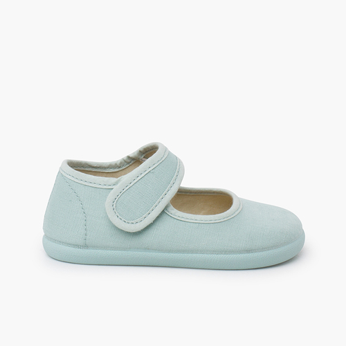 Barefoot fine linen mary janes Mint Green