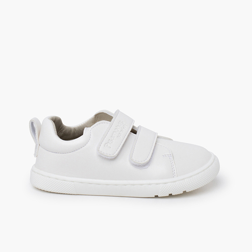 Barefoot trainers colours double hook-and-loop strap White