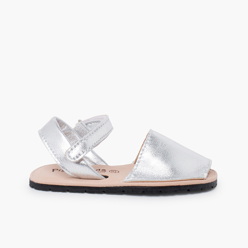 Soft avarcas sandals metallic colours flexible soles Silver