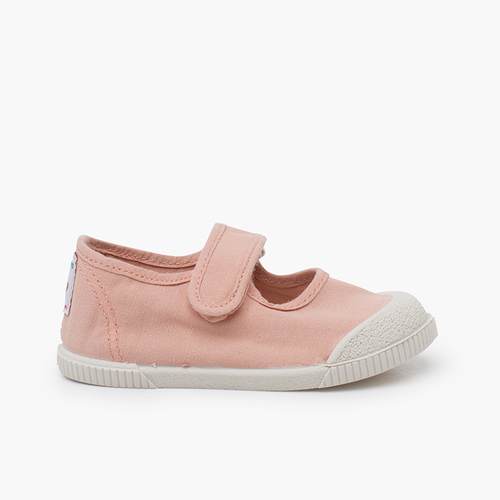 Barefoot Mary Janes washed canvas Blush pink