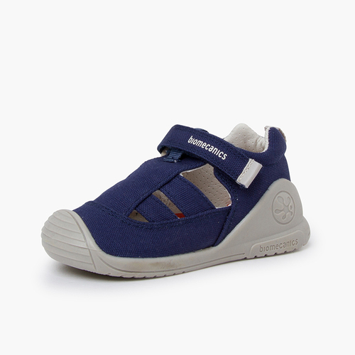 Canvas sandals Biomecanics hook-and-loop closure Navy Blue