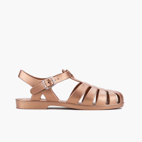 Classic Biarritz metallic jelly sandals Bronze
