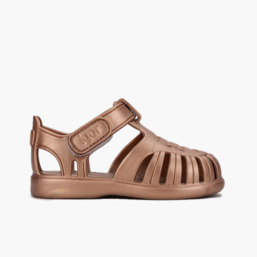 Tobby metallic jelly sandals hook-and-Loop Fastening Bronze