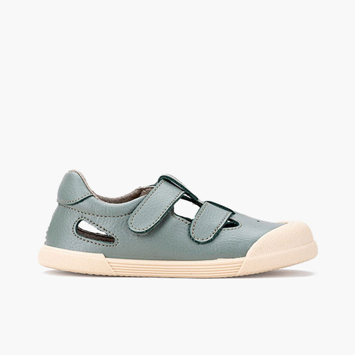 Barefoot leather sandals kids Dry Green