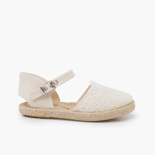 Girls' espadrilles embroidery ceremonies Off-White