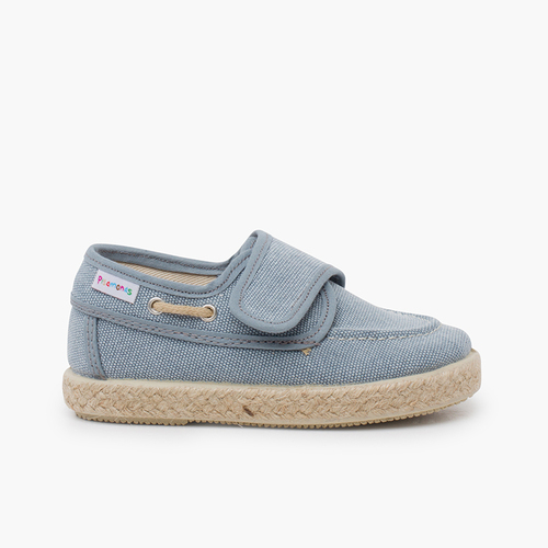 Rustic washed canvas boat shoes Ocean