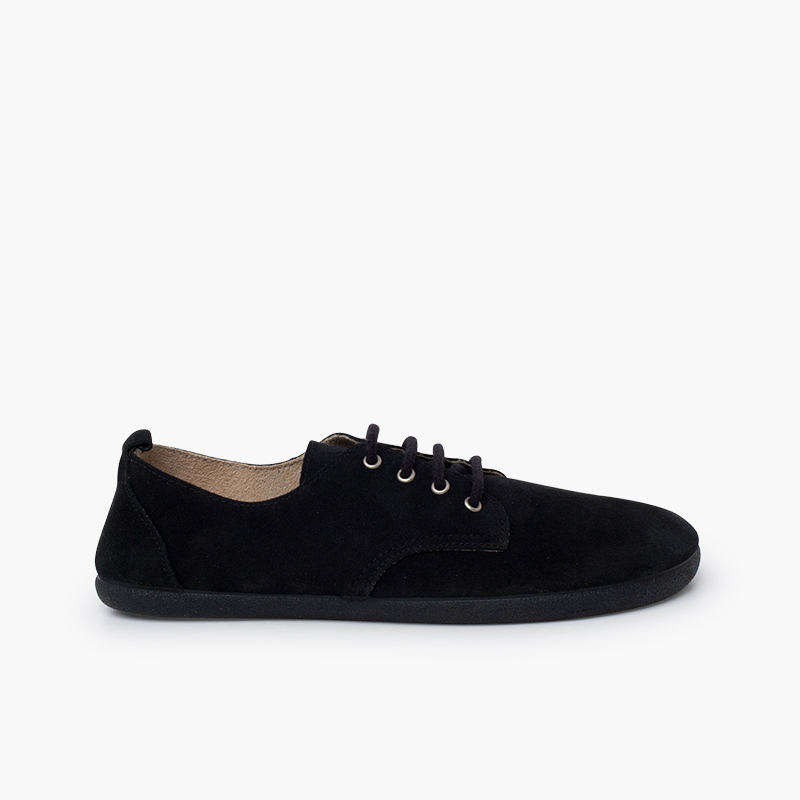 Barefoot suede lace-up blucher shoes Black