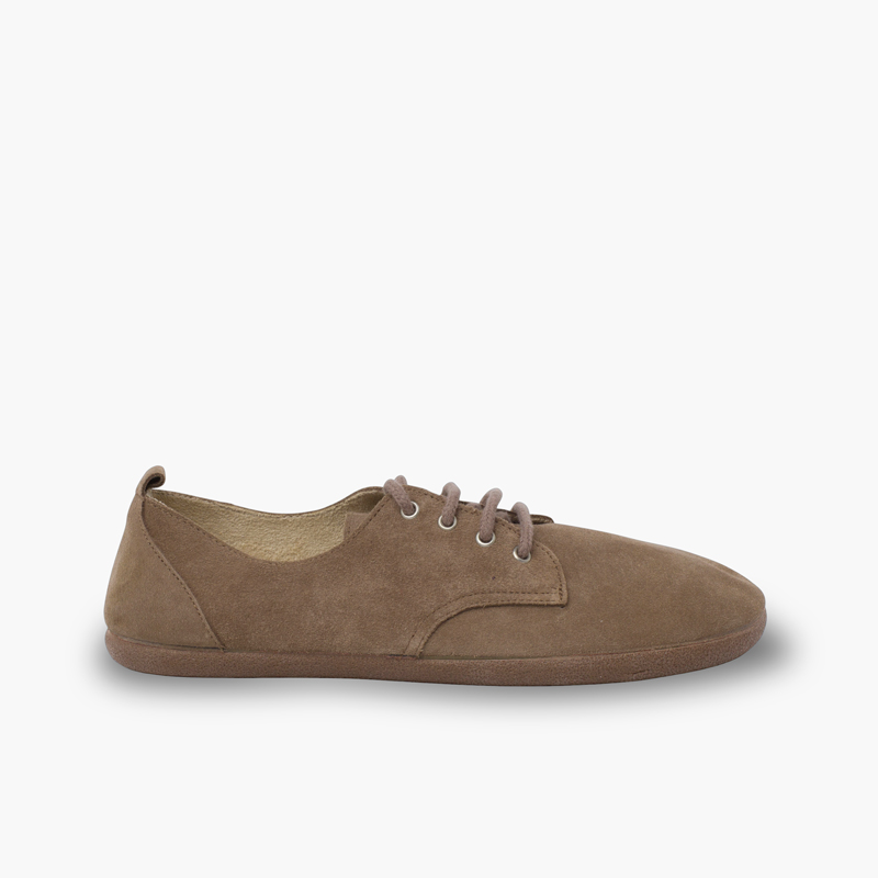 Barefoot suede lace-up blucher shoes Taupe