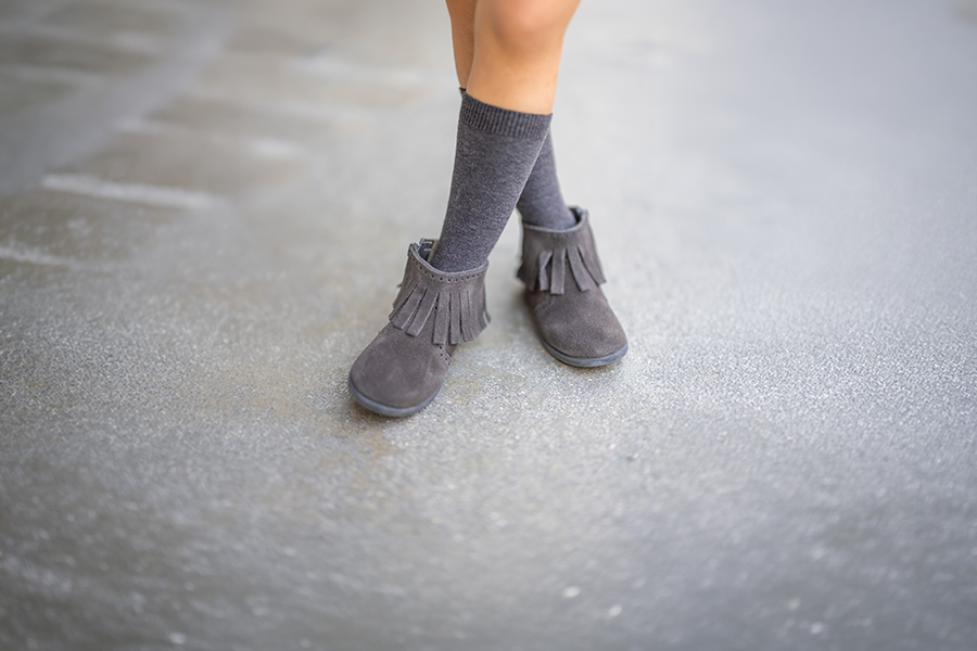 Girls’ boots fringes broguing zip