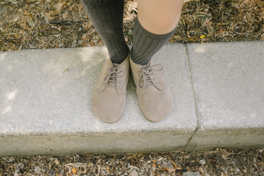 Barefoot suede lace-up boots