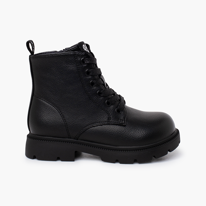 Girls’ Garvalín Lace-Up Military Style Boots Black