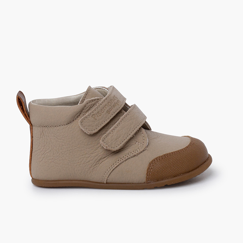 Children’s barefoot leather boots reinforced toe Sand