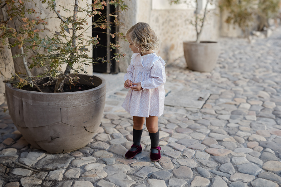 Velvet barefoot mary janes hook-and-loop strap