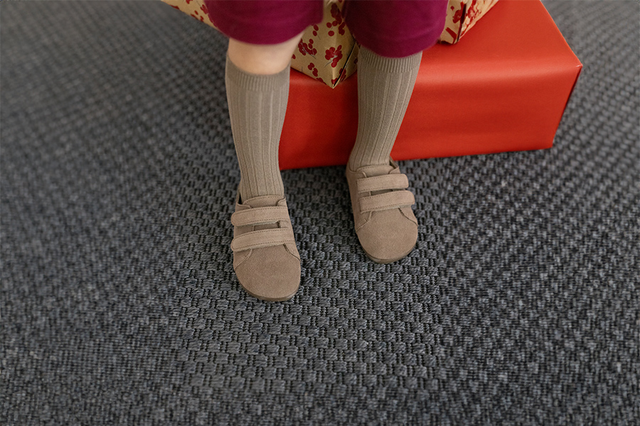 Barefoot suede trainers double hook-and-loop strap