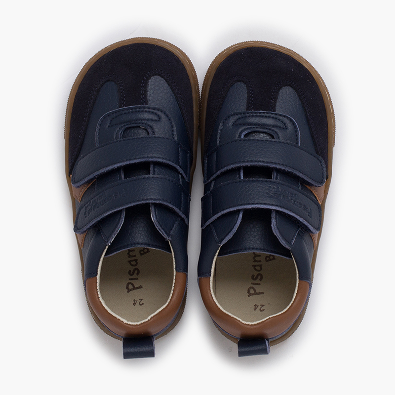 Kids’ Barefoot Trainers Side Stripes Navy Blue