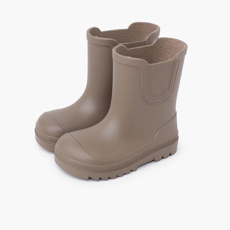 Barefoot wide Chelsea-style wellies Taupe
