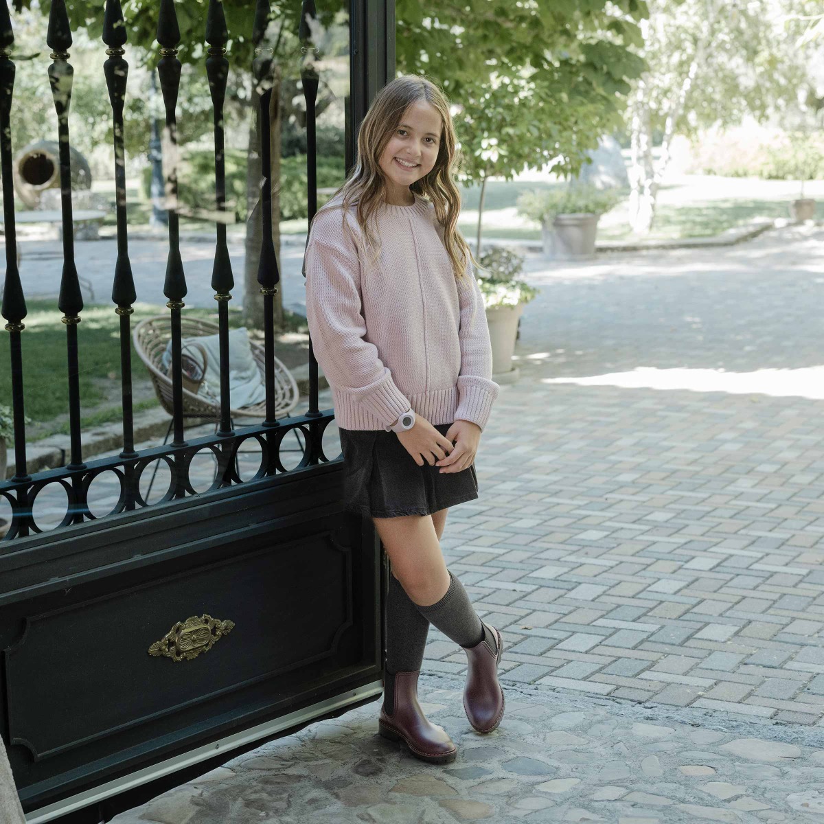 Women’s rain ankle boots track sole tri Burgundy