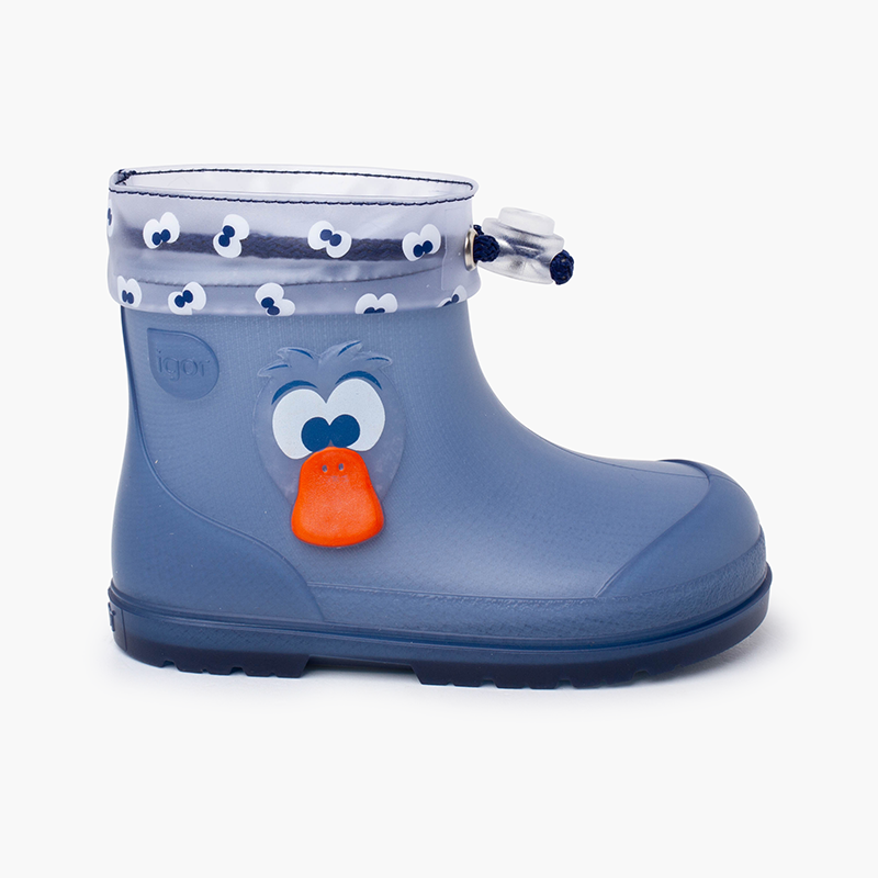 Barefoot adjustable duck wellies Blue
