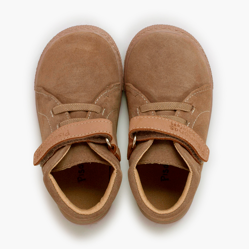 Suede barefoot boots leather strap and laces Land