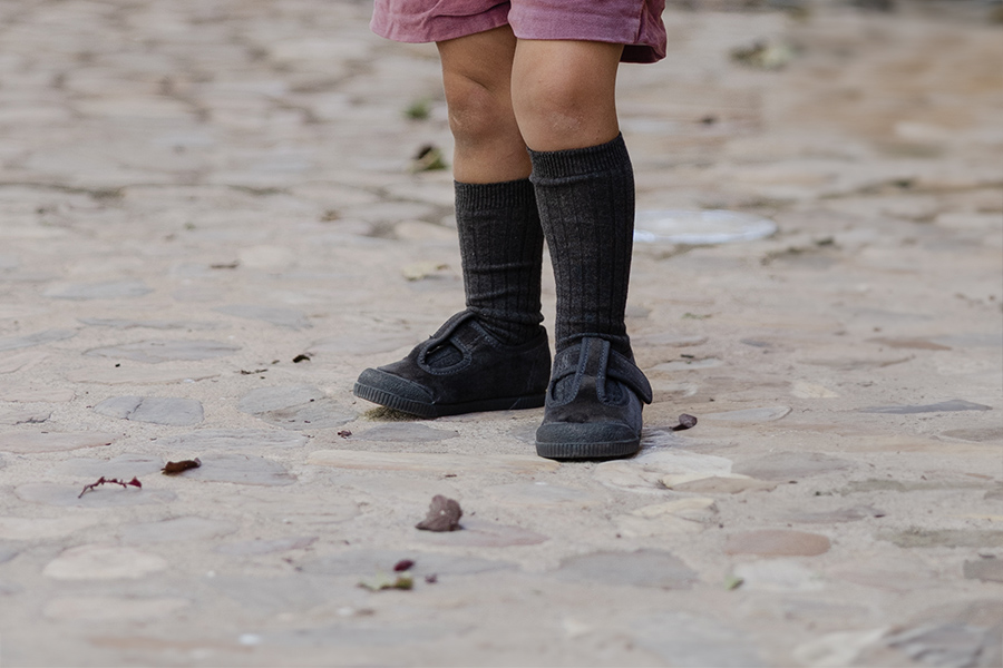 Velvet Barefoot T-Bar Shoes Rubber Toe