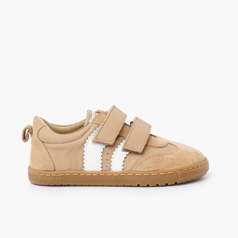 Blanditos trainers side stripes caramel sole Sand