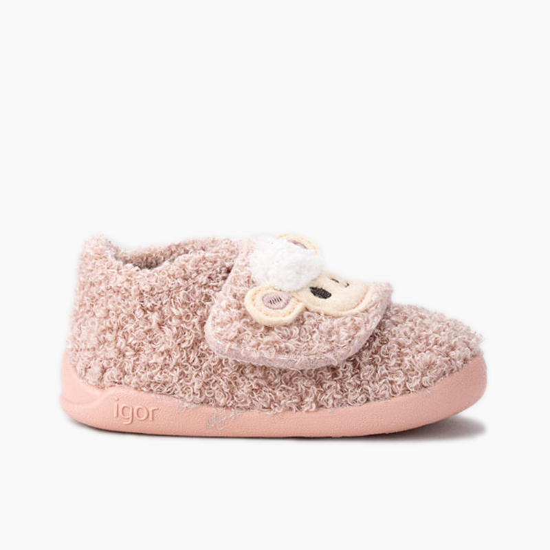 Barefoot animal slippers terry cloth oveja