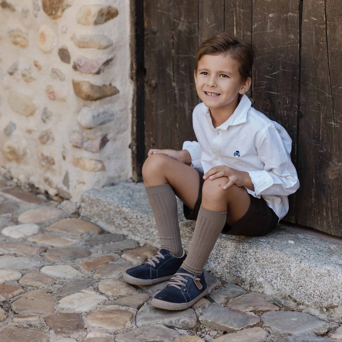 Suede barefoot trainers elastic laces Blue denim