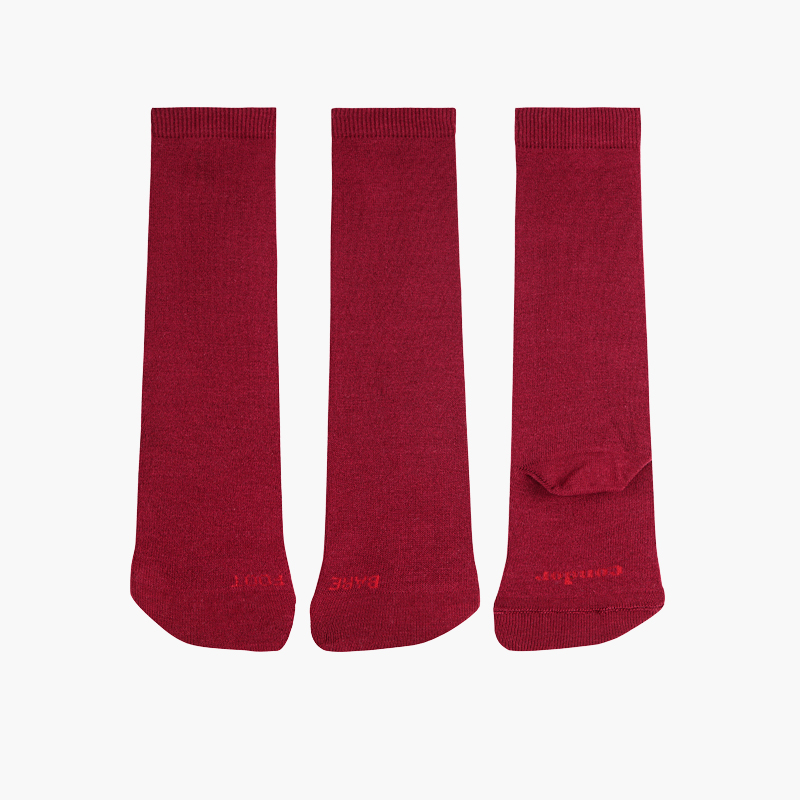 Barefoot high socks school Maroon