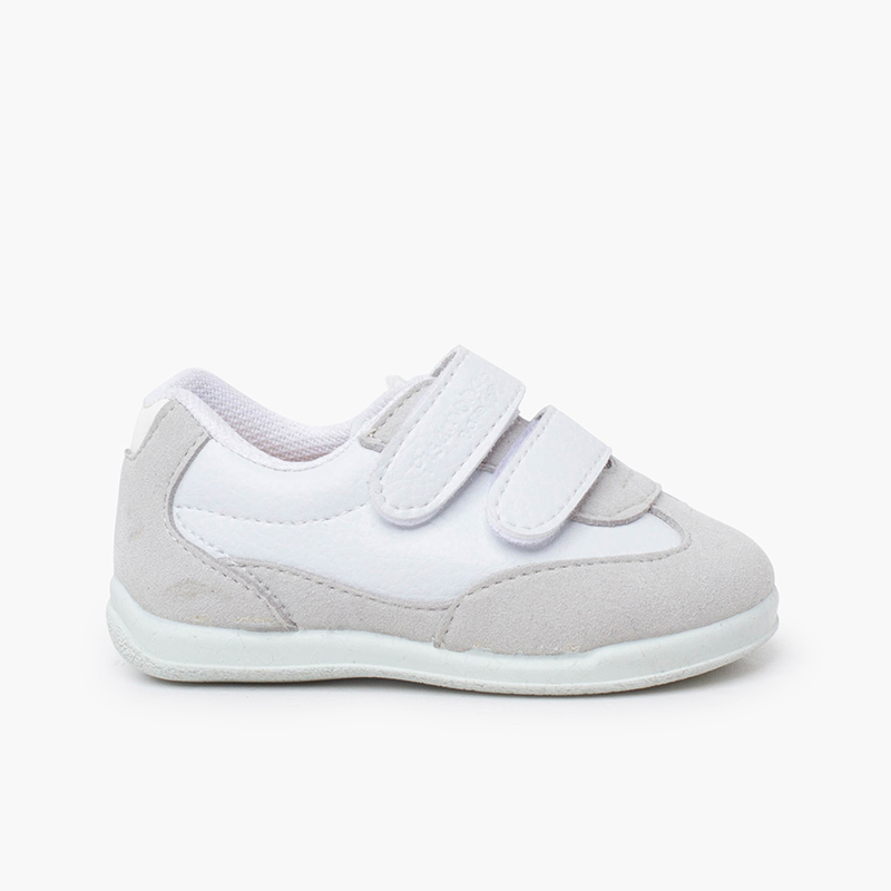 Minimalist sport trainers coloured heel counter White