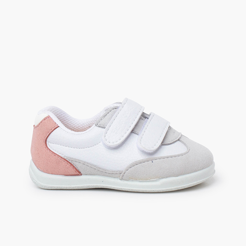 Minimalist sport trainers coloured heel counter Pink