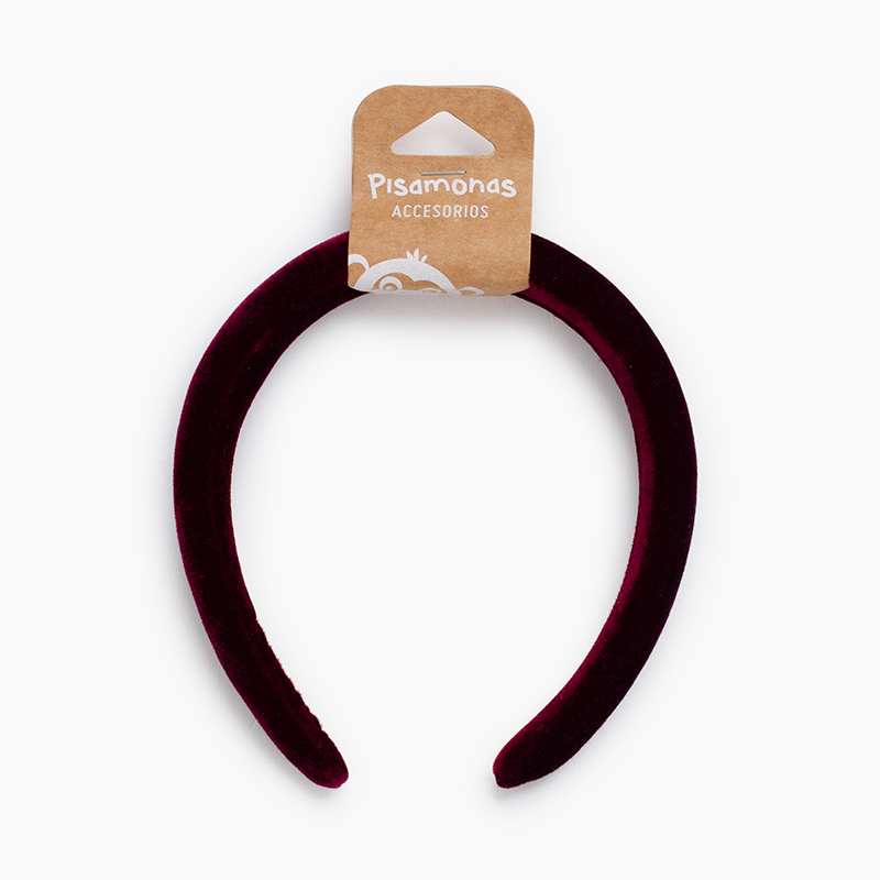 Padded Velvet Headband Maroon