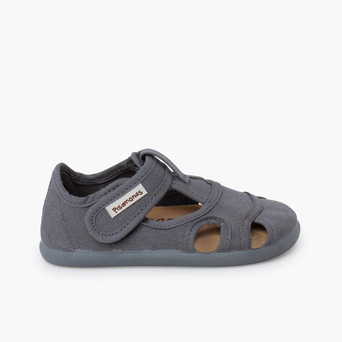Barefoot canvas sandals children wide fastening asfalto