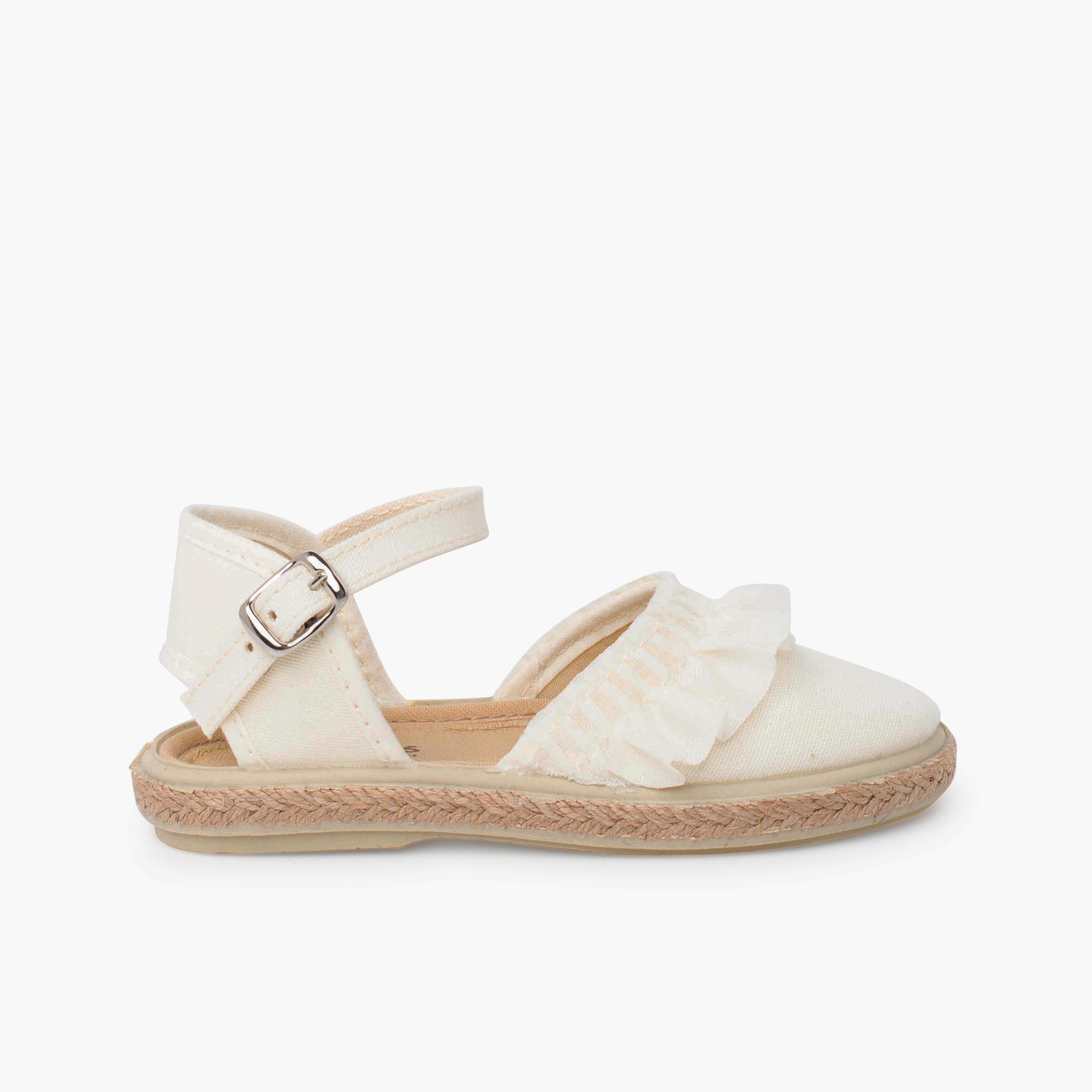 Girls’ espadrilles ruffle and buckle Off-White