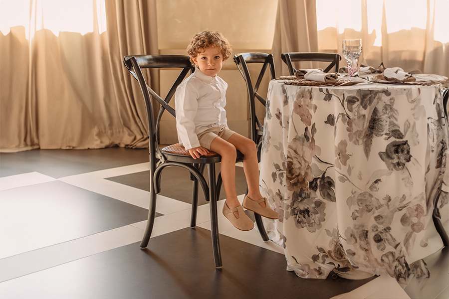 Barefoot suede T-bar shoes boys first steps