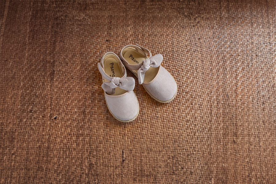 Girls’ espadrilles bow suede-effect