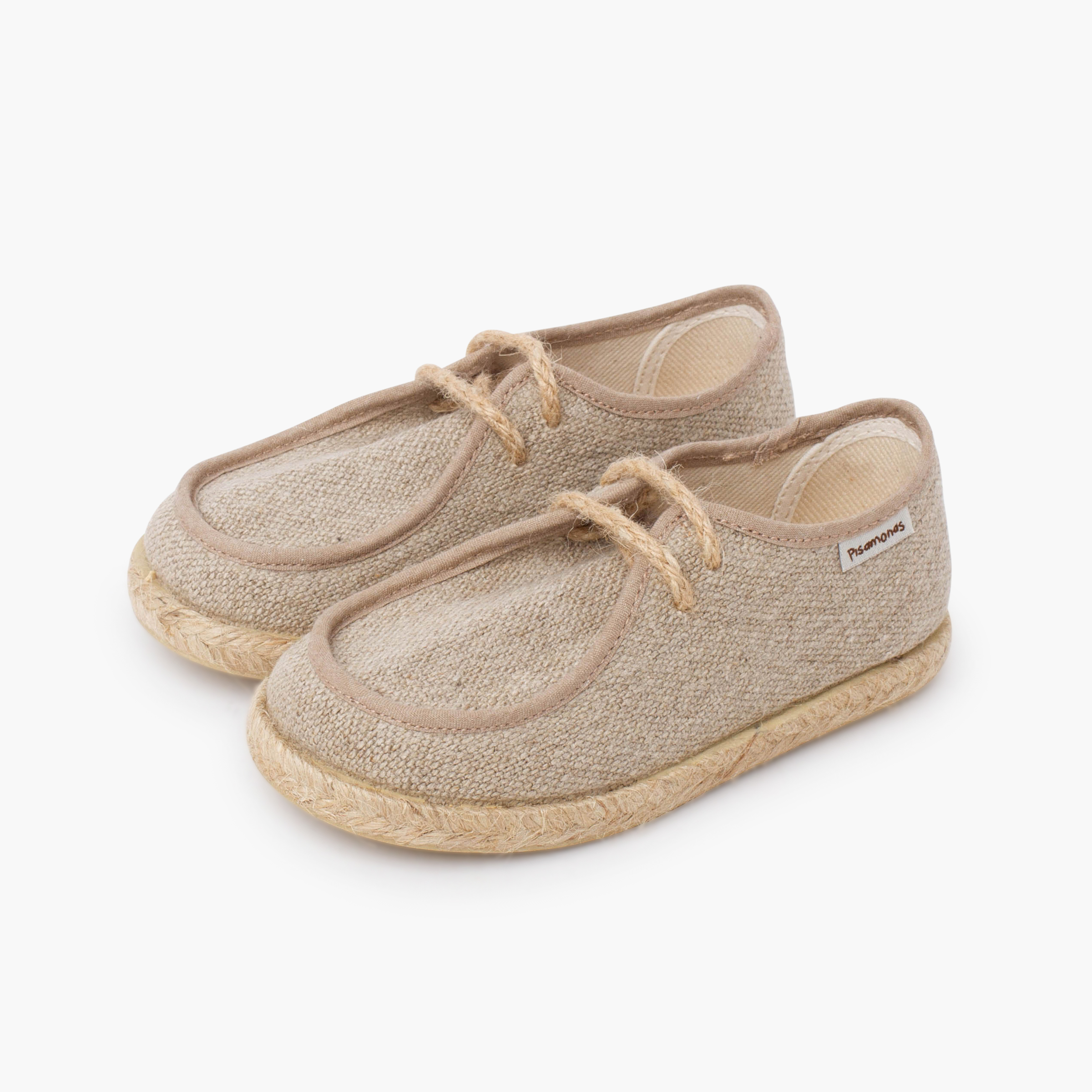 Boys’ wallaby-style boat shoes jute Natural