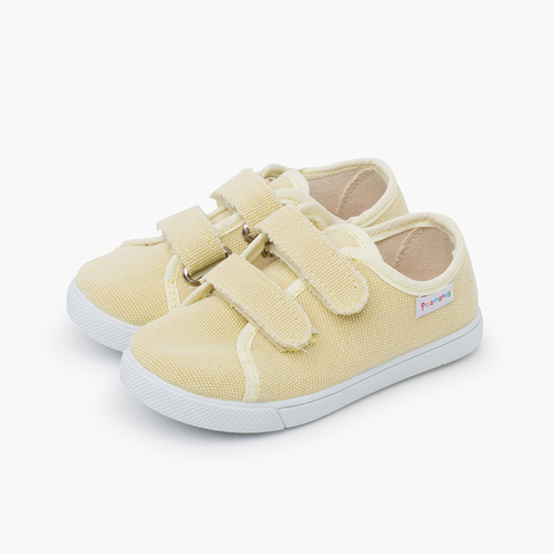 Rustic washed canvas trainers Banana