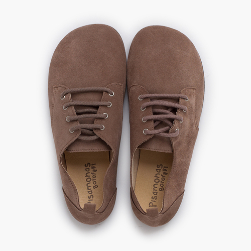 Barefoot suede lace-up blucher shoes Taupe