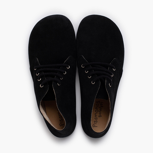 Barefoot suede lace-up boots Black