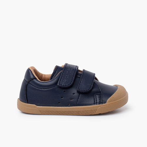 Soft barefoot trainers vegan leather Navy Blue