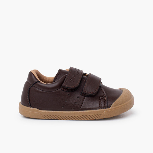 Soft barefoot trainers vegan leather Brown