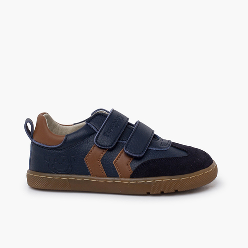 Kids’ Barefoot Trainers Side Stripes Navy Blue