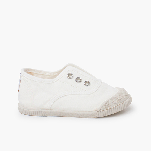 Barefoot canvas trainers without laces White