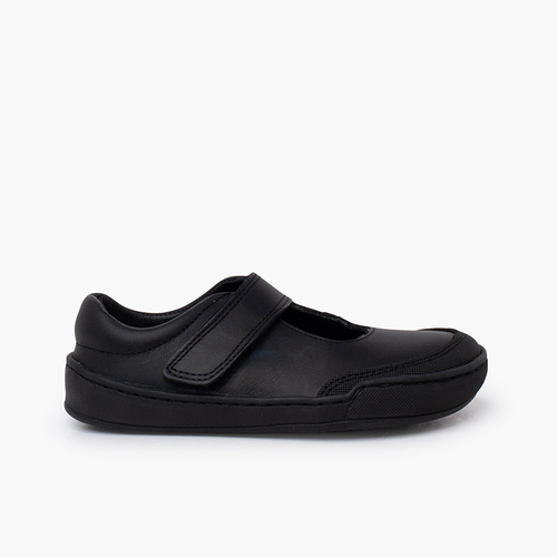 Barefoot leather school mary janes girls Black