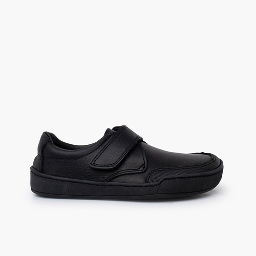 Boys’ leather barefoot school shoes Black