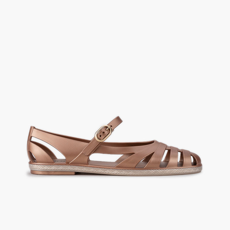 Women’s jelly Mary Janes Paris metallic Bronze