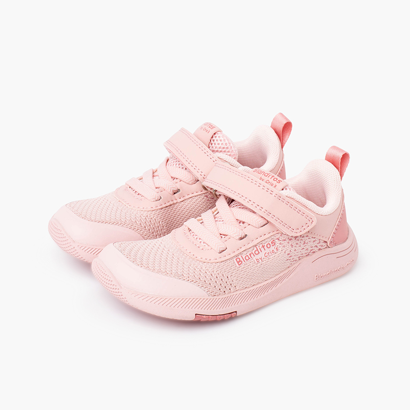 Blanditos Barefoot Mesh Trainers Hook-and-Loop strap Pink